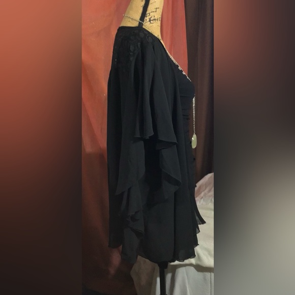 3 ITEM Bundle DRESS, NECKLACE, SHEER RUFFLE CARDIGAN🌷🌷 - Picture 11 of 14